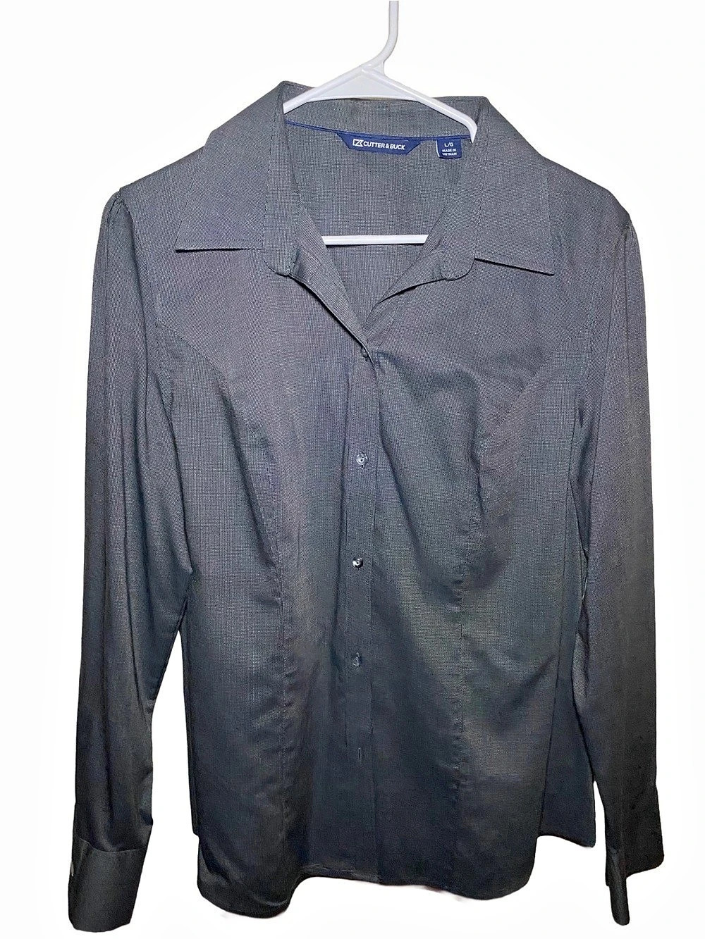 Cutter & Buck Men's Gray Geometric Shirt Size Large Like New